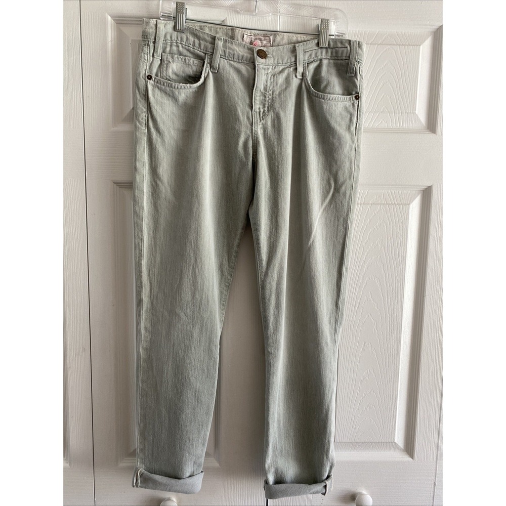 Current Elliott Womens 29 The Roller Wrought Iron Hooolum Jean Light Gray‎ Roll